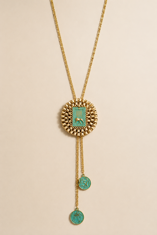 Teal Tassel Necklace