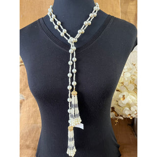 Pearl Tie n Tie Necklace (RJN2143) image 1
