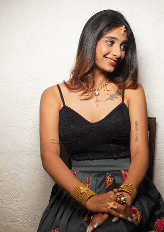 Celestial Kundan Statement Short Necklace (RJN2203-A) image 1