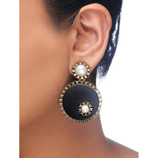 Wooden-Pearl-Top Earring(RJE657) image 0