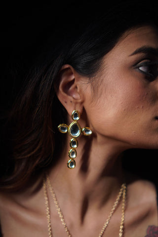 Celestial Statement Kundan Earrings (RJE1358) image 0