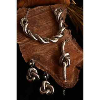 Silver Metallic Knot Bracelet (RJB496) image 1