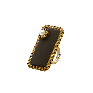 Small Rectangular Wooden Ring (RJR297) image 2