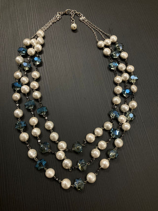 Pearl And Crystal Layered Necklace (RJN1525) image 1