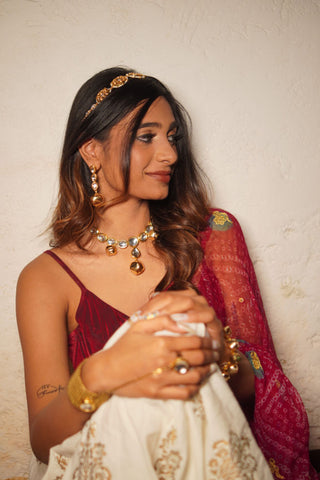 Simple But Sexy 3 Kundan With Ghunghroo Earrings (RJE1355-A) image 1