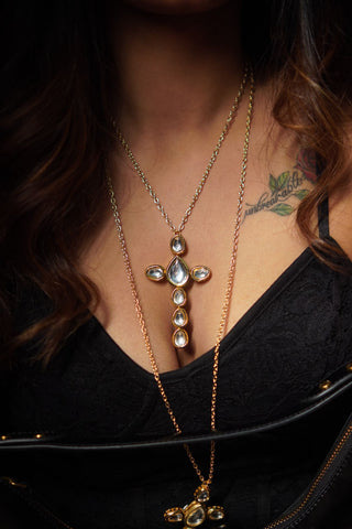 Celestial Kundan Statement Short Necklace (RJN2203-A) image 3