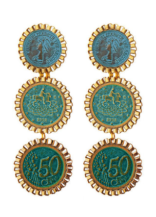TRIPLE COIN EARRING (RJE556) image 2
