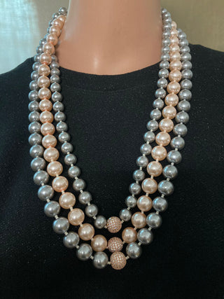 Pearl 3-Layered Necklace(RJN1471) image 1