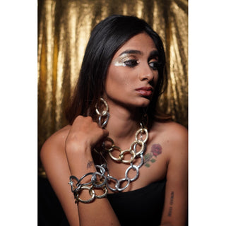 Silver Oval Chain Bracelet (RJB502)