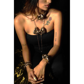 Silver Chain Knot Necklace (RJN2179)