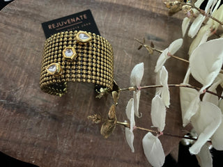 Gold Mesh Kundan Bracelet (RJB510-A)