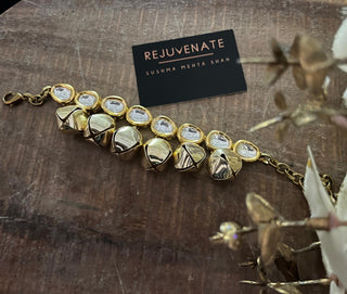 Kundan And Ghungroo Bracelet Cum Anklet (RJMAL37)