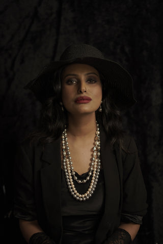 Diamond Ball With Pearl Necklace (RJN1491)
