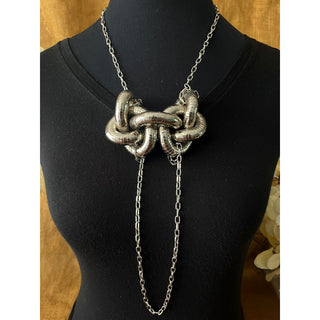 Silver Chain Knot Necklace (RJN2179)