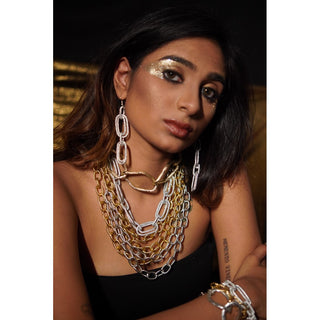 Ivory Hexa Link Choker Necklace (RJN2185)