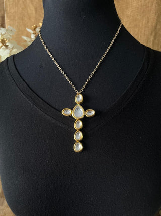 Celestial Kundan Statement Short Necklace (RJN2203-A)