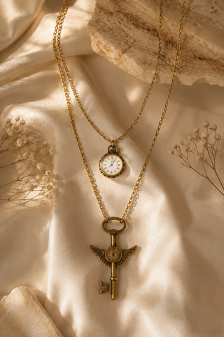 The Clock & Key Necklace