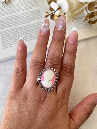Silver Cameo Drama Ring