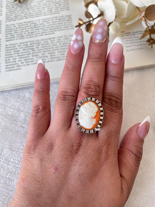 Silver Cameo Drama Ring