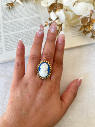 Golden Cameo Drama Ring