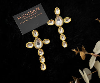 Celestial Statement Kundan Earrings (RJE1358) image 2