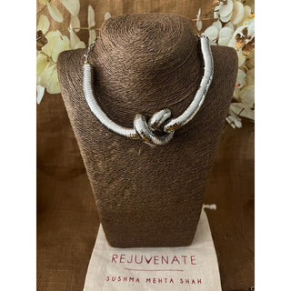 Single Knot Silver Metallic Necklace (RJN2177) image 2