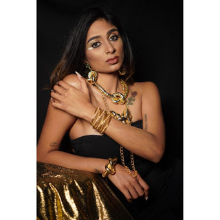 Gold Metallic Knot Bracelet (RJB517) image 0