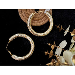 GOLD METALLIC HOOPS (RJE1321) image 2