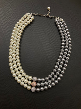 Double Coloured Pearl Necklace (RJN1571) image 1