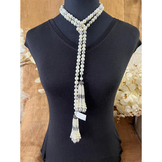 Pearl Tie n Tie Necklace (RJN2144) image 2