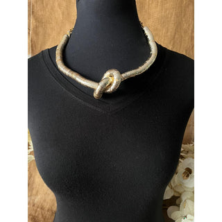 Single Knot Golden Metallic Necklace (RJN2202) image 2
