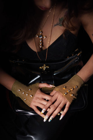 Gorgeous Kundan Mesh Glove (RJMHP166 PAIR)